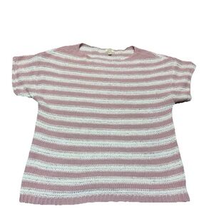 Kori Pink and White Striped Kids Sweater